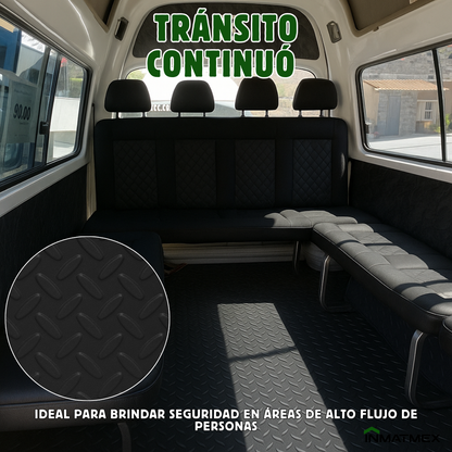 Rollo De Piso Espiga Negro Antideslizante 2.10 M X 20 M