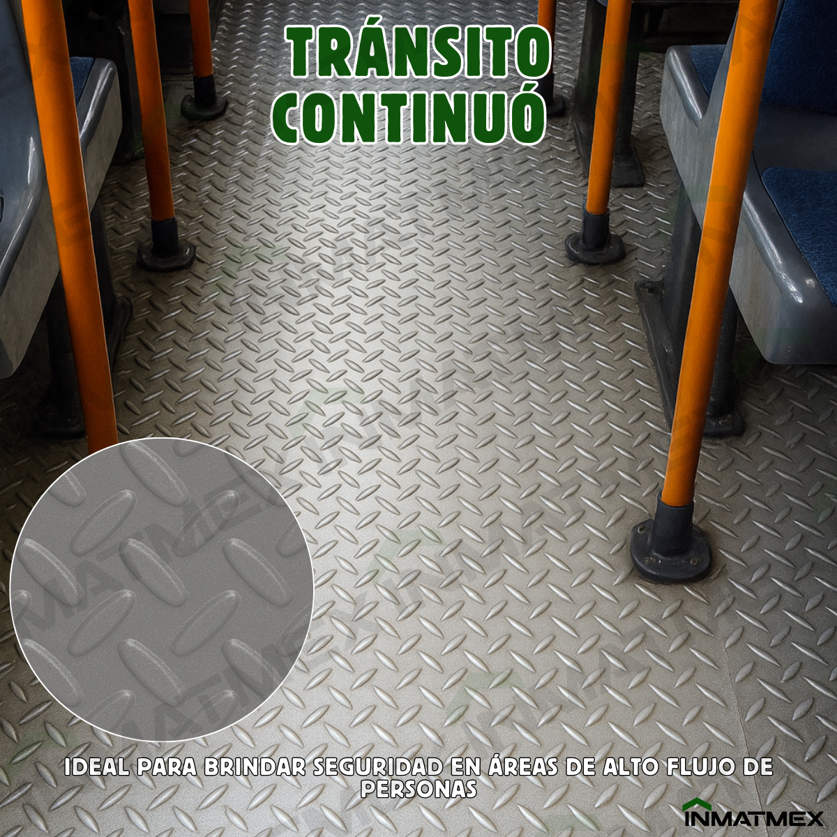 Rollo De Piso Espiga Gris Aantideslizante 2.10 M X 20 M