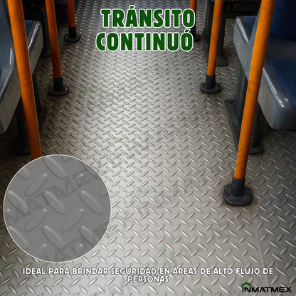 Rollo De Piso Espiga Gris Aantideslizante 2.10 M X 20 M