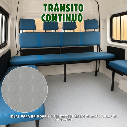 Rollo De Piso Tachón Gris Antideslizante 2.10 M X 20 M