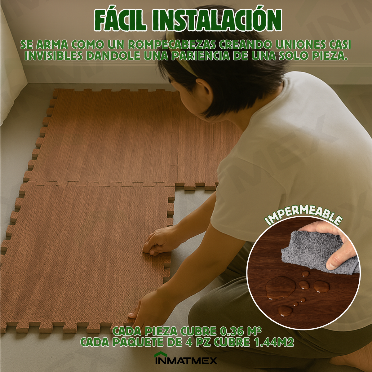 Piso EVA Madera Chocolate
