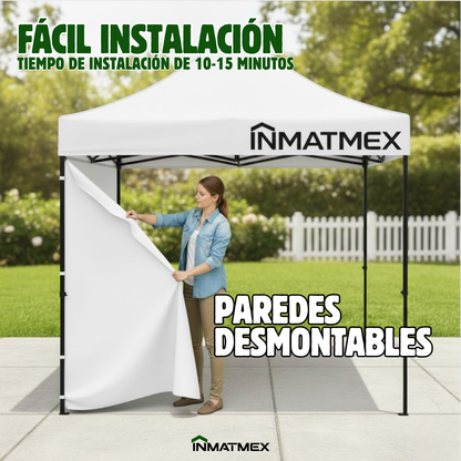 Carpa 3X3 M BlancaCon Paredes demontables