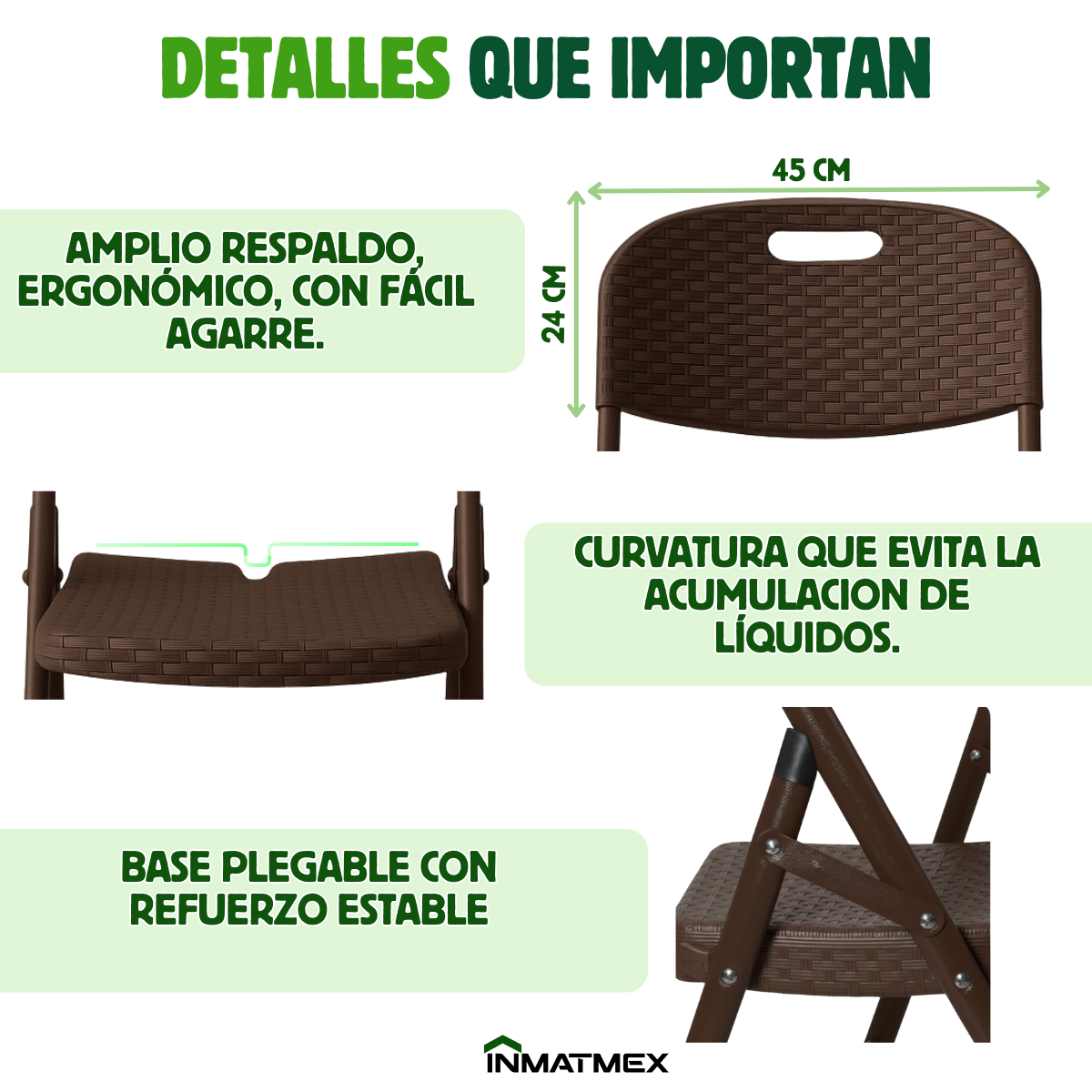 Silla Plegable Cafe Tipo Ratan