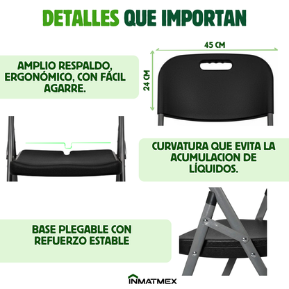 Silla Plegable Negra Inmatmex