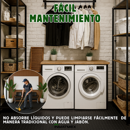 Rollo De Piso Espiga Negro Antideslizante 2.10 M X 20 M