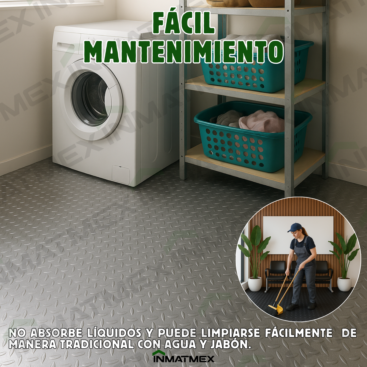 Rollo De Piso Espiga Gris Aantideslizante 2.10 M X 20 M