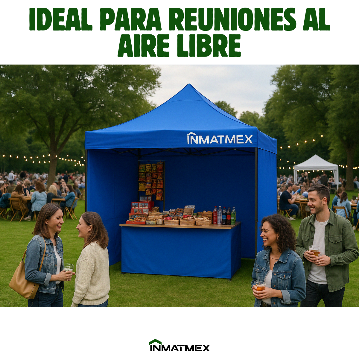 Carpa 3X3 M Azul Con Paredes demontables