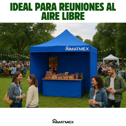 Carpa 3X3 M Azul Con Paredes demontables