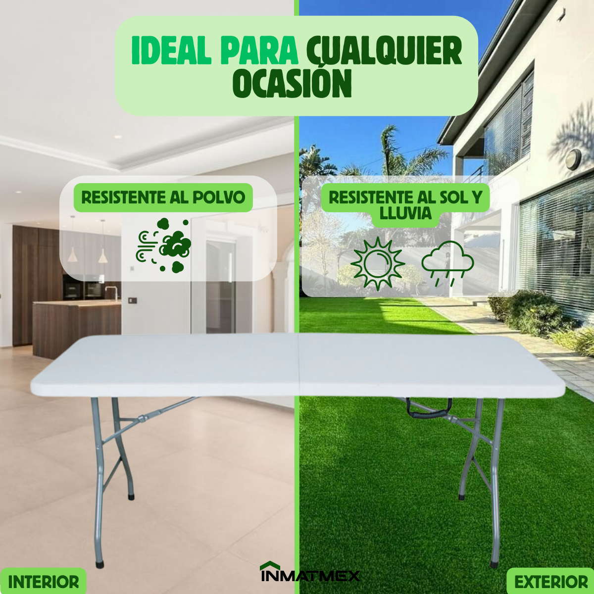 Mesa Plegable Blanca Tipo Portafolio