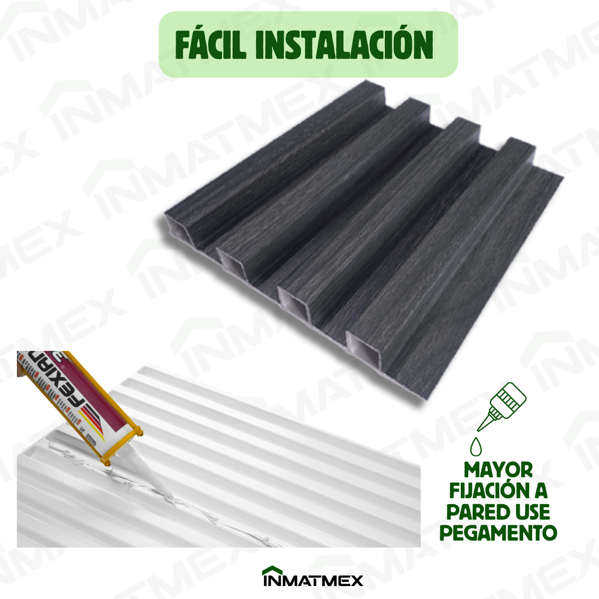 Lambrin WPC Para Interior - GRIS 100 CM