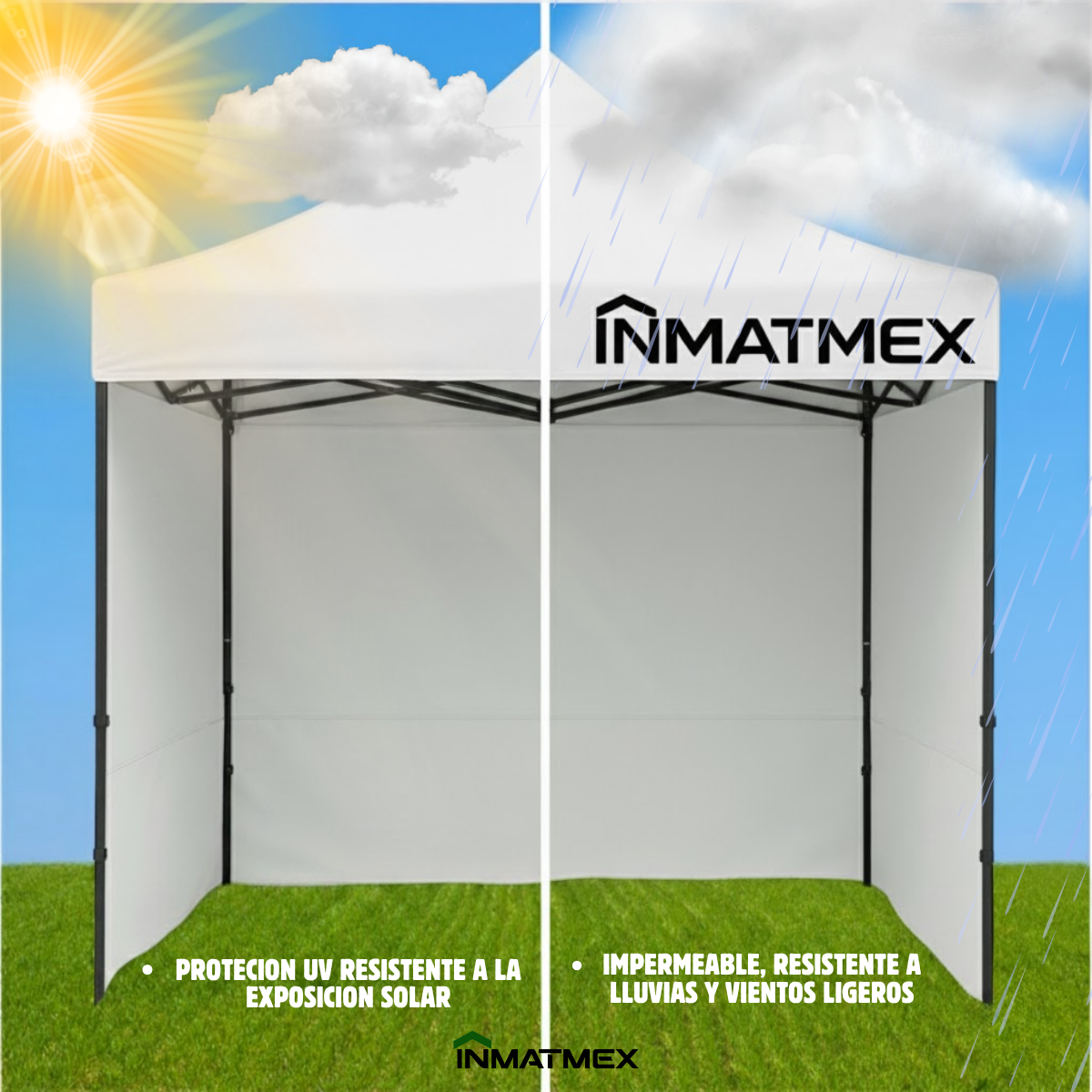 Carpa 3X3 M BlancaCon Paredes demontables