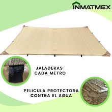 Cargar imagen en el visor de la galería, Malla Sombra Impermeable Beige Reforzada 2X2
