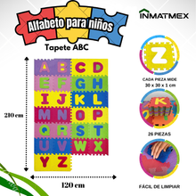 Cargar imagen en el visor de la galería, Tapete Fomi Abecedario Foamy Didáctico Bebés Niños 26 Pzs
